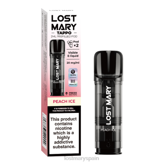 Lost Mary Online- Z88TH180 hielo de durazno vainas precargadas de miss mary tappo - 20 mg - paquete de 2