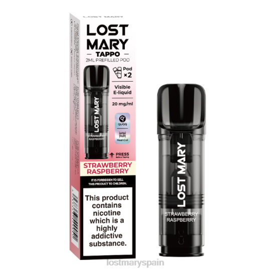 Lost Mary Spain- Z88TH178 frambuesa fresa vainas precargadas de miss mary tappo - 20 mg - paquete de 2