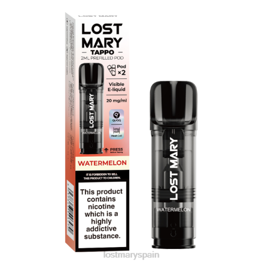 Lost Mary Vape Sabores- Z88TH177 sandía vainas precargadas de miss mary tappo - 20 mg - paquete de 2